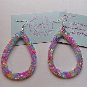 Hand Crafted Multicolor Teardrop Earrings